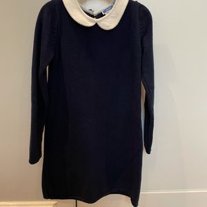 Jacadi navy with whit collar wool dress.